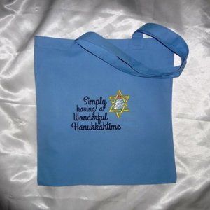 Hanukkah Tote Bag Embroidered on Both Sides